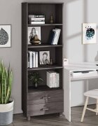vidaXL Висок шкаф HAMAR светлосив 60x35x180 см борово дърво масив