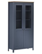 vidaXL Висок шкаф Hill сив 85x37x1705 см борово дърво масив