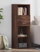 vidaXL Висок шкаф кафяв дъб 40x425x124 см инженерно дърво