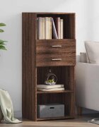 vidaXL Висок шкаф кафяв дъб 50x425x124 см инженерно дърво