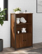 vidaXL Висок шкаф кафяв дъб 62x32x1035 см инженерно дърво