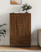 vidaXL Висок шкаф кафяв дъб 695x31x115 см инженерно дърво