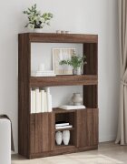 vidaXL Висок шкаф кафяв дъб 92x33x140 см инженерно дърво