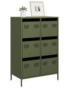 vidaXL Висок шкаф маслиненозелен 68x39x1015 см стомана
