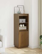 vidaXL Висок шкаф меденокафяв 37x34x110 см борово дърво масив
