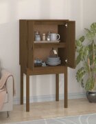 vidaXL Висок шкаф меденокафяв 60x40x120 см борово дърво масив
