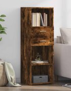 vidaXL Висок шкаф опушен дъб 40x425x124 см инженерно дърво
