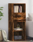 vidaXL Висок шкаф опушен дъб 45x425x124 см инженерно дърво