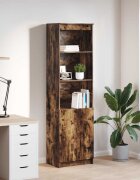 vidaXL Висок шкаф опушен дъб 50x35x180 cм инженерно дърво