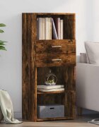 vidaXL Висок шкаф опушен дъб 50x425x124 см инженерно дърво