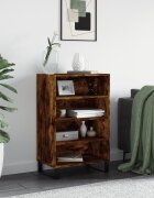 vidaXL Висок шкаф опушен дъб 57x35x90 см инженерно дърво