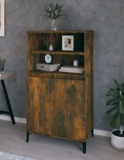 vidaXL Висок шкаф опушен дъб 60x36x110 см инженерно дърво
