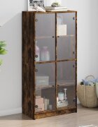 vidaXL Висок шкаф опушен дъб 68x37x142 см инженерно дърво