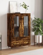 vidaXL Висок шкаф опушен дъб 695x31x115 см инженерно дърво