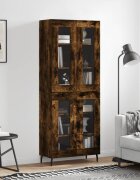 vidaXL Висок шкаф опушен дъб 695x34x180 см инженерно дърво
