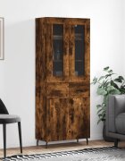 vidaXL Висок шкаф опушен дъб 695x34x180 см инженерно дърво