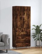 vidaXL Висок шкаф опушен дъб 695x34x180 см инженерно дърво