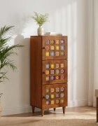 vidaXL Висок шкаф Орех 40 x 33 x 110 см Солидно мангово дърво