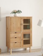 vidaXL Висок шкаф OTTA 85x43x125 см борово дърво масив