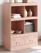 vidaXL Висок шкаф розов 67x39x95 см стомана