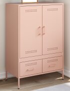 vidaXL Висок шкаф розов 68x39x1015 см стомана