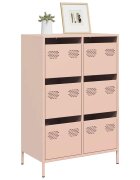 vidaXL Висок шкаф розов 68x39x1015 см стомана