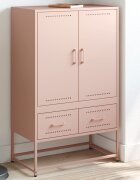 vidaXL Висок шкаф розов 68x39x1115 см стомана