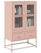 vidaXL Висок шкаф розов 68x39x1115 см стомана