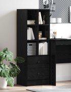 vidaXL Висок шкаф с чекмедже Черния дъб 455 x 34 x 127 см