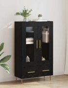 vidaXL Висок шкаф с чекмедже Черния дъб 695 x 31 x 115 см