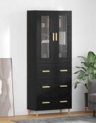 vidaXL Висок шкаф с чекмедже Черния дъб 695 x 34 x 180 см