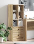 vidaXL Висок шкаф с чекмедже Сонома дъб 455 x 34 x 127 см