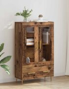 vidaXL Висок шкаф с чекмедже Старо дърво 695 x 31 x 115 см