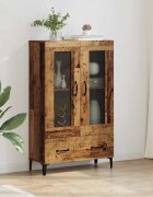 vidaXL Висок шкаф с чекмедже Старо дърво 70 x 31 x 115 см
