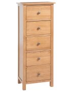 vidaXL Висок шкаф с чекмеджета 45x32x110 см дъбов масив