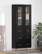 vidaXL Висок шкаф с рафт 2 бр. Черния дъб 695 x 34 x 180 см