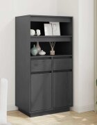 vidaXL Висок шкаф сив 60x40x1165 см борово дърво масив