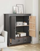 vidaXL Висок шкаф сив 83x415x100 см бор масив