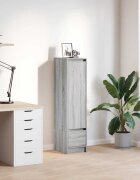 vidaXL Висок шкаф сив сонома 295x34x1195 см инженерно дърво