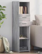 vidaXL Висок шкаф сив сонома 30x425x124 см инженерно дърво