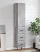 vidaXL Висок шкаф сив сонома 345x34x180 см инженерно дърво
