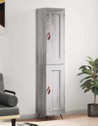 vidaXL Висок шкаф сив сонома 345x34x180 см инженерно дърво