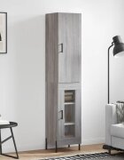vidaXL Висок шкаф сив сонома 345x34x180 см инженерно дърво