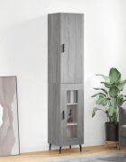 vidaXL Висок шкаф сив сонома 345x34x180 см инженерно дърво