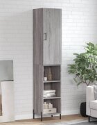 vidaXL Висок шкаф сив сонома 345x34x180 см инженерно дърво