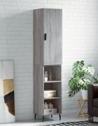vidaXL Висок шкаф сив сонома 345x34x180 см инженерно дърво