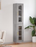 vidaXL Висок шкаф сив сонома 345x34x180 см инженерно дърво