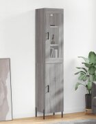 vidaXL Висок шкаф сив сонома 345x34x180 см инженерно дърво