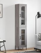vidaXL Висок шкаф сив сонома 345x34x180 см инженерно дърво