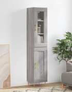 vidaXL Висок шкаф сив сонома 345x34x180 см инженерно дърво